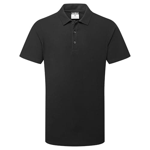 Image of Portwest C211 Mesh Air Pro Polo Shirt Short Sleeve Breathable Lightweight Workwear Moisture Wicking Comfortable Durable Professional Uniform, Black, XXXL