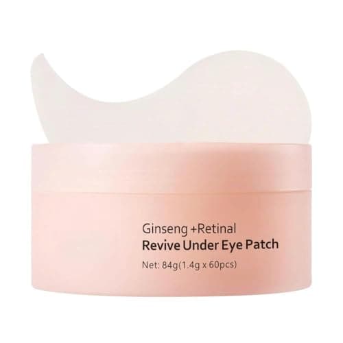 Image of Ginseng + Retinal Under Eye Patches, Reviving Under Eye Gel Masks, Korean Skincare, Helps Brighten & Smooth Eye Area, For Puffy & Tired Looking Eyes, 60 Patches