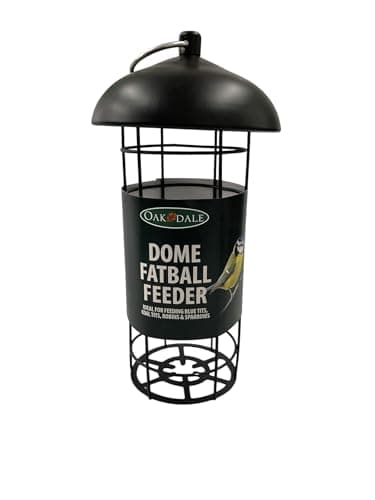 Image of Oakdale Classic Fatball Bird Feeder with Protective Dome, Heavy Duty Steel Cage for Suet, Guards Against Pests, Twist & Lift for Easy Cleaning