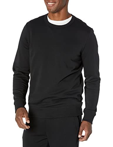 Image of Amazon Essentials Men's Lightweight French Terry Crewneck Sweatshirt (Available in Big & Tall), Black, XXL