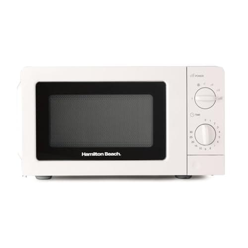 Image of Hamilton Beach Microwave, 20L, 700W, Standard, Manual Controls, 6 Power Levels, Speedy Defrost, 30-Min Timer, Compact Design for Small Kitchens, White - HB70T20W