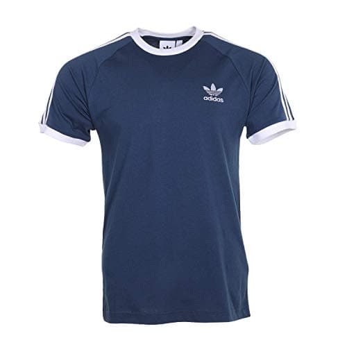 Image of adidas Originals mens3-stripes Tee Short Sleeves T-Shirt - Blue - XL