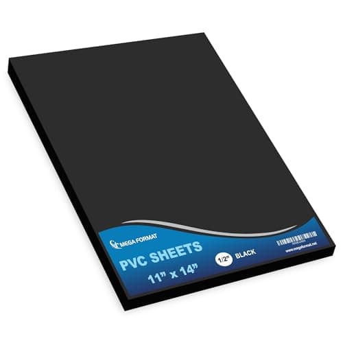Image of Expanded PVC Sheet 11" x 14" Black Printable Rigid PVC Board Sintra, Celtec, Plastic Board Sheet Ideal for Signage, Displays, Durable Plastic Sheet Waterproof for Outdoor (Black-(1/2"), 1-Pack)
