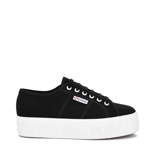 Image of SUPERGA 2790acotw Linea Up and Down Womens Sneaker, 999 Black, 4 UK