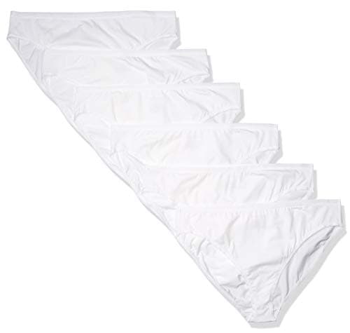 Image of Amazon Essentials Women's Cotton High-Leg Breathable Brief Underwear (Available in Plus Size), Multipacks, Pack of 6, White, 14