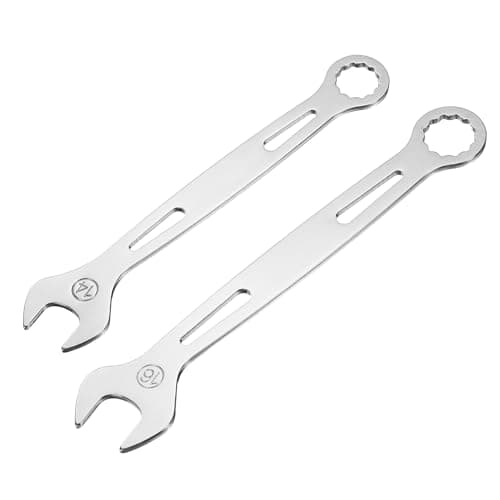 Image of sourcing map 2Pcs Combination Wrench 14 Mm/16mm Metric Super Thin 12-Point Box and Open End Chrome Vanadium Steel Double Ended Spanner Tool for Automotive Furniture Machinery DIY Repair, Silver