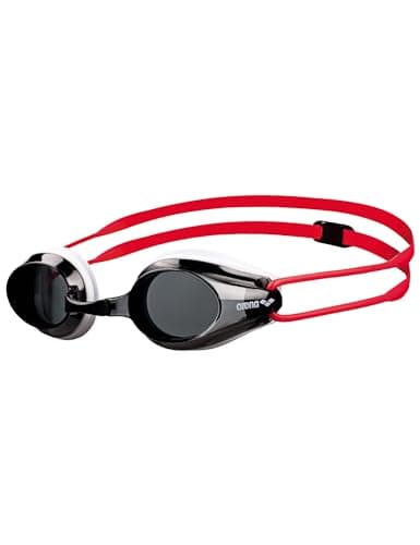 Image of ARENA Tracks Jr Youth Swim Goggles, Smoke/White/Red, Junior