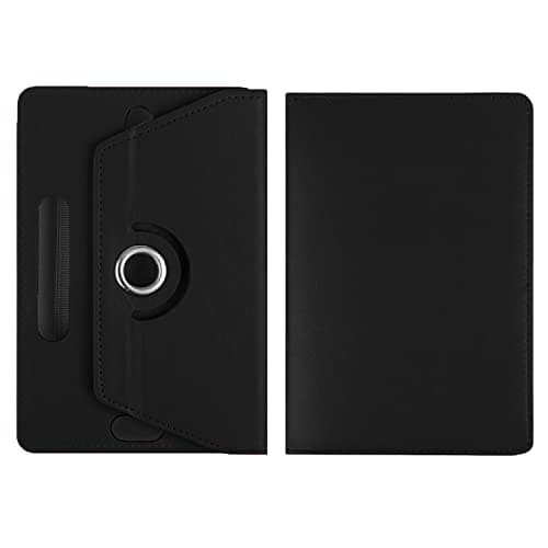 Image of Universal 7 inch 360 Rotating Case Fits All 7 and 7.1 inches Android Tablets, Smooth Interior, PU Leather Exterior Supports Multiple Viewing Angles, Lightweight Folio Wallet Case Cover (Black)