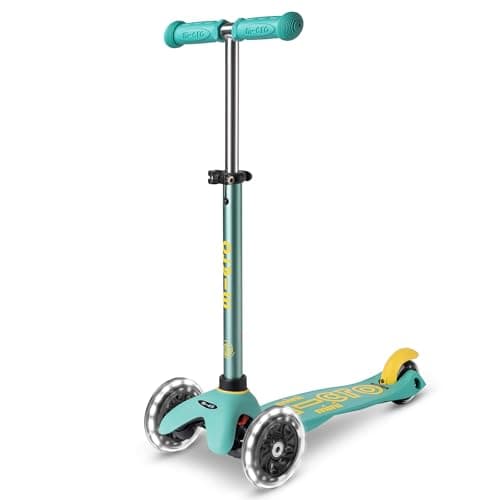 Image of Micro Scooters | Mini Micro LED Eco Children's Scooter | Handlebar Adjustable | Light Up Wheels | 2-5yrs | Boys & Girls | Mint