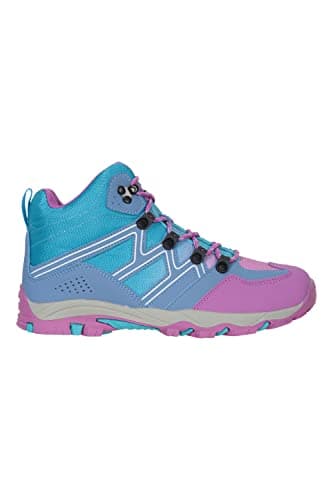Image of Mountain Warehouse Oscar Kids Walking Boots – Suede Footwear with Sturdy Grip, Padded Ankles & Strong Outsole – For Spring Summer Travelling, Hiking, Camping Lilac Kids Shoe Size 13