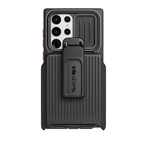 Image of Tech21 Evo Max for Samsung Galaxy S22 Ultra – Ultra Protective and Rugged Phone Case with Holster and 20ft Multi-Drop Protection Black