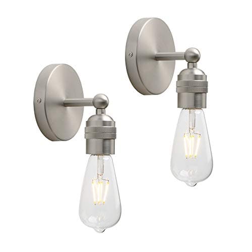 Image of Yosoan 2pcs Vintage Sconce wall Lights, Nordic Loft Edison Up/Down Wall Light Fittings, E27 Light Fixture for Restaurant Corridor Dining Room Kitchen Bedroom Cafe Bar (Brushed)