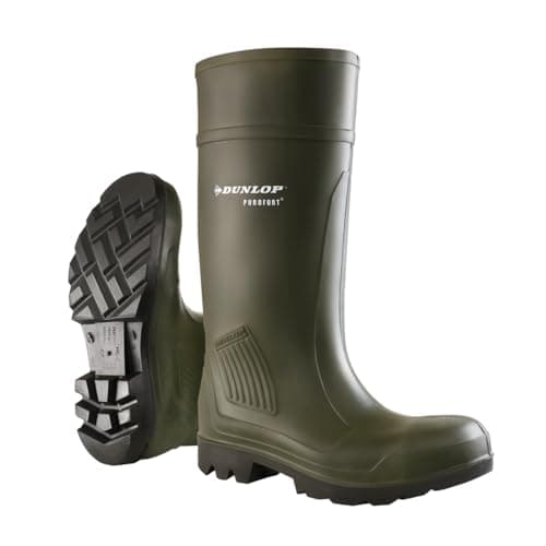Image of Dunlop D460933 PUROFORT GROEN 41, Unisex Adult Long Sleeve Wellington Boot, Green (Green (Groen) 08), 9 UK (43 EU)