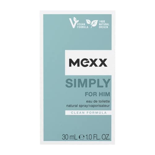 Image of Mexx Simply for Him Eau de Toilette - Refreshing Elegant Mens Natural Vegan Formula Glass Bottle 30ml