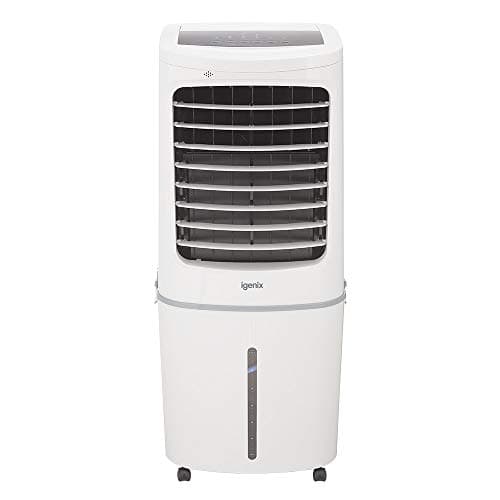 Image of Igenix IG9750 50 Litre Air Cooler Fan, Evaporative Cooler with Humidifier Function, 3 Speed Settings, 3 Wind Modes, Oscillating, 12 Hour Timer, Remote Control, Removable Water Tank