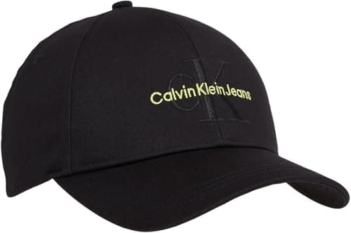 Image of Calvin Klein Women Baseball Cap Monogram, Black (Black/Sharp Green), One Size