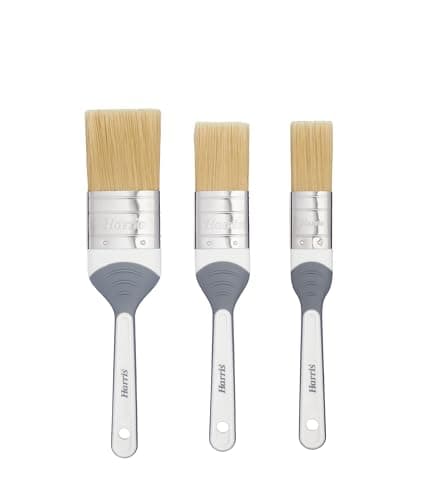 Image of Harris Seriously Good Woodwork Stain & Varnish Paint Brushes, 3 Brush Pack, 1", 1.5", 2", Grey