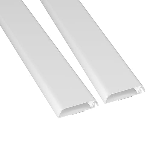 Image of D-Line TV Cable Cover, Hide Cables on Wall, Self-Adhesive Wire Hider, Seamless Low Profile Design - 2x 60mm (W) x 15mm (H) x 40cm Lengths - White