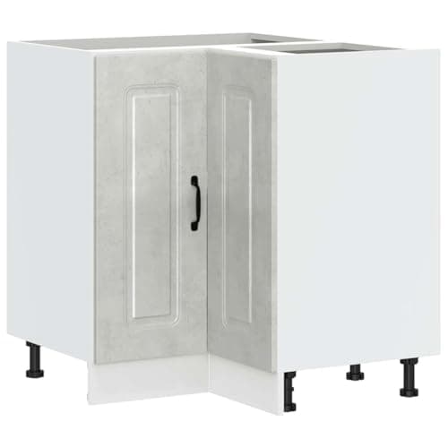 Image of vidaXL Kalmar Corner Base Cabinet - Grey Engineered Wood Storage Unit for Kitchen Organization 75.5 x 75.5 x 81.5 cm