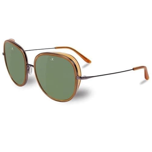 Image of Vuarnet sunglasses Cat Eye (VL 1629 0002 1121) Brown Transparent Gun Grey green 0002-1121 Acetate plastic - Metal Brown Transparent - Gun Grey green