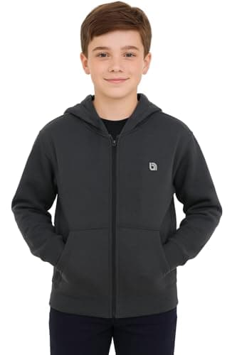 Image of Bahob® Hoodies For Boys Kids Fleece Zip-Up Hoodie Sweatshirt Kids Hoodies Jacket Sweatshirt for Boys Long Sleeve Top Unisex Age 5-14 Years (9-10 Years, BFZH-60-D)