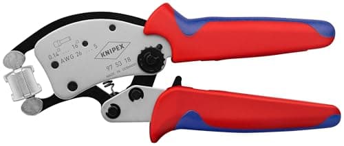 Image of KNIPEX Twistor16 Self-Adjusting Crimping Pliers for Wire Ferrules with Rotatable Die Head, 0.14-16 mm², Square Crimp, Crimping Tool, 97 53 18
