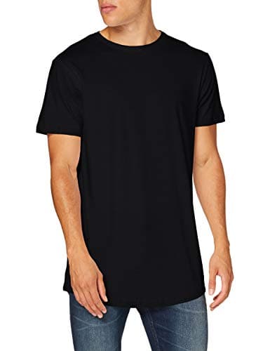 Image of Build Your Brand Men's Shaped Long Tee T-Shirt, Sizes S - 5XL, Black, L