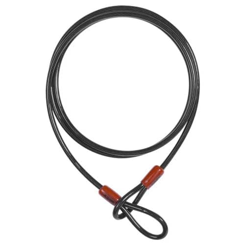 Image of ABUS Cobra 10 loop cable - steel cable coated with plastic - security for bicycle and motorbike accessories - 1.4 metres long, 10 mm thick, black