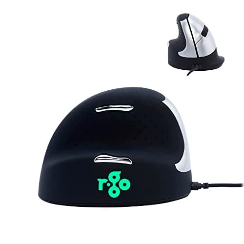 Image of R-Go Tools HE Break Mouse - Ergonomic mouse - Anti-RSI Software - Medium (Hand Size 165-185mm) - Left Handed - Wired Black, RGOBRHESML