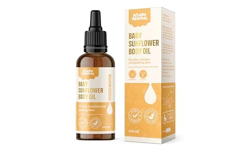 Image of Mamba Mammas Baby Sunflower Body Oil | 100% Pure Organic & Cold-Pressed 100ml | For newborns babies | Suitable for dry, peeling or cracked skin | Soothes and hydrates newborn skin