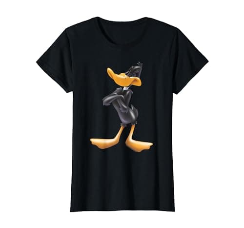 Image of Looney Tunes Daffy Duck Airbrushed T-Shirt, Women, Black, Medium