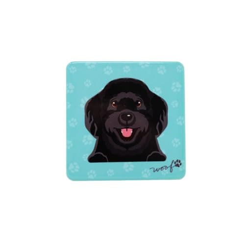 Image of Drink Ceramic Square Coaster With Cork Bottom Match Your Pet Cute Animal Design Gift (Cockapoo Black)