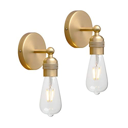 Image of Yosoan 2pcs Vintage Sconce Wall Lights, Nordic Loft Edison Up/Down Wall Light Fittings, E27 Light Fixture for Restaurant Corridor Dining Room Kitchen Bedroom Cafe Bar (Antique)