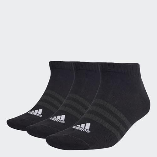 Image of adidas Unisex Thin and Light Sportswear Low-Cut Socks 3 Pairs, Black/White, 8.5-10