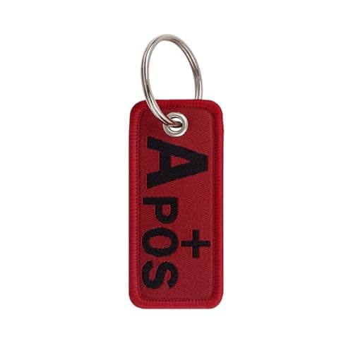 Image of Creative Blood Type Keychain Fashion Keychain Gift for Friends Family Embroidered Key Holder Bag Accessories Keychain for Daily Use, H, One Size