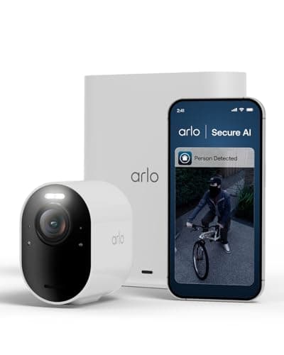 Image of Arlo Ultra 3 Security Camera Outdoor Wireless, 4K UHD, 180 View, AI Detection, Auto Tracking, Colour Night Vision, CCTV, Arlo Secure Trial Included, 1 Camera with Smarthub for Local Storage, White