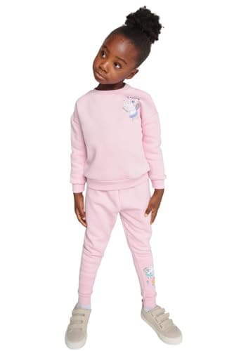Image of Peppa Pig Girls Tracksuit - Jogger Set with Sweatshirt and Cuffed Joggers - 100% Cotton Fleece, Soft, Elasticated Waist - Ages 1-5 Years, Unicorn Print, Cosy Outfit