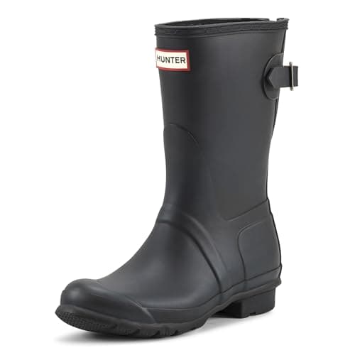 Image of Hunter New Ladies' Original Back Adjustable Short Wellington Boots - Black - 8