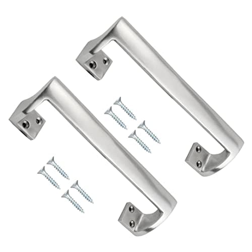 Image of TERF® Heavy Duty Traditional Style Oval Grip Offset Cranked Door Pull Handle Aluminium 300mm [12 inch] Including Fixing Screw - Pack of 2