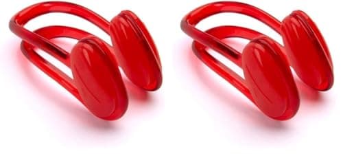 Image of Speedo Unisex-Adult Universal Nose Clip | Kit Bag Swim Essentials Training Aids, Red, One Size (Pack of 2)