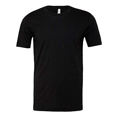 Image of Canvas Unisex Jersey Crew Neck T-Shirt/Mens Short Sleeve T-Shirt (2XL) (Heather Black)