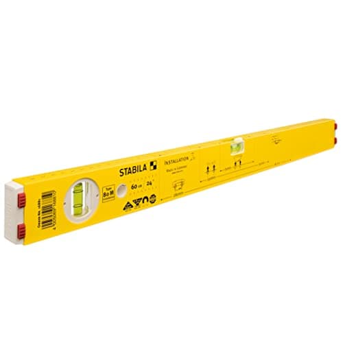 Image of Stabila 16881/0 60 cm "Type 80 M Installation" Spirit Level - Yellow/Black
