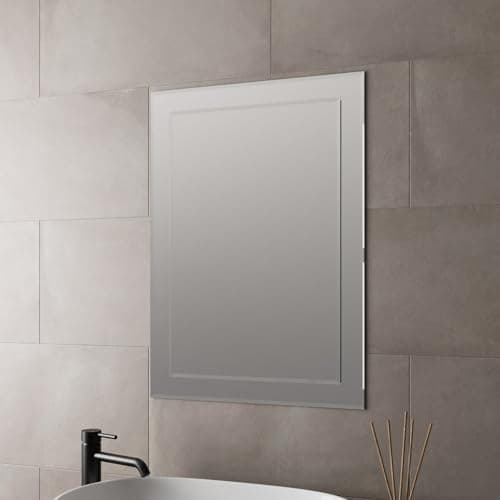 Image of Artis® 500 x 700mm Bathroom Mirror Frameless Vanity Mirrors Bevelled Edge Wall Mounted Mirrored, Rectangular