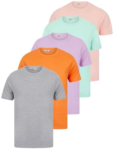 Image of Tokyo Laundry Men's (Pack of 5) Cotton Jersey Plain T-Shirt Set