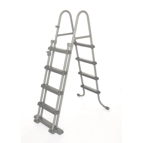 Image of vidaXL Bestway Flowclear Safety Ladder for Above-Ground Pools - 4-Step with Non-Slip Steps - Robust Metal Frame - Grey Colour