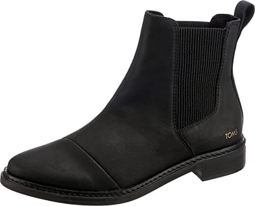 Image of TOMS Women's Charlie Chelsea Boot, Black Leather, 5 UK