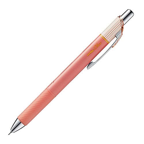 Image of Pentel EnerGel Clena Retractable Liquid Gel Pen, Micro Fine Point 0.5mm Needle Tip, Red Ink, Salmon Pink Body (BLN75L-B)