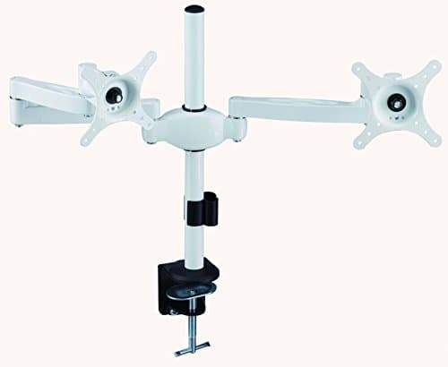Image of Allcam MDM05 Dual Monitor Arm Stand w/Desk Mount Clamp & Grommet for two 17"-27" Screens in White