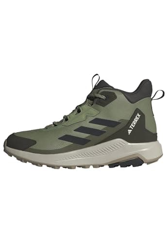 Image of adidas Men's Terrex Anylander Mid Hiking Shoes, Tent Green/core Black/Olive strata, 9 UK