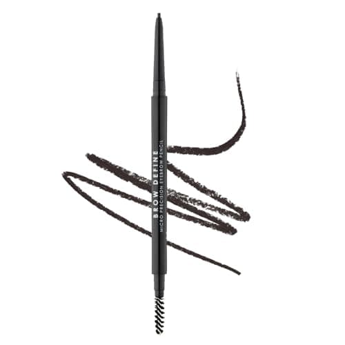 Image of MUA Makeup Academy Brow Define, Black Micro Eyebrow Pencil with Spoolie Brush, For Dark Hair (Pack of 1) - Vegan & Cruelty Free
